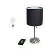 Creekwood Home Contemporary Bedside Table Lamps with USB Port - 3 of 4