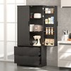 Storage Cabinets, 71" Kitchen Pantry Cabinet with 8 Hanging Shelves and 2 Large Drawer, Freestanding Tall Cupboard for Living Room - 3 of 4