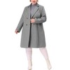 Agnes Orinda Women's Notched Lapel Double Breasted Long Pea Coats with Pocket - 3 of 4