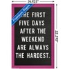 Trends International The First Five Days After The Weekend Are Always The Hardest Unframed Wall Poster Prints - 3 of 4