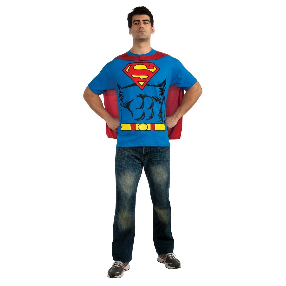 UPC 883028047086 product image for Halloween Adult Superman T-Shirt Halloween Costume XL, Men's, Blue/Red/Yellow | upcitemdb.com