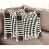 HomeRoots Set of Two Black and Ivory Plaid Cotton Throw Pillow With Fringe - 2 of 4