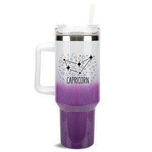 100 North Capricorn Zodiac Astrology Star Sign Wrap-Around 40 Oz. Stainless Steel Water Bottle Coffee Mug, Spill & Leak Resistant, Travel Tumbler with - 1 of 4