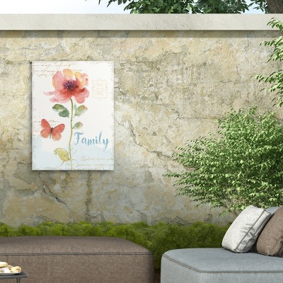 Lisa Audit Floral and Butterfly Outdoor Canvas Print 14x19