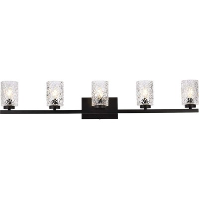 Elegant Lighting Cassie 5 lights bath sconce in black with clear shade