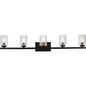 Elegant Lighting Cassie 5 lights bath sconce in black with clear shade - 1 of 4