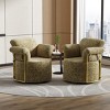 360° Swivel Boucle Barrel Chair, Upholstered Armchair with Gold Metal Legs, Comfortable Round Accent Chair for Living Room - Koiai - 2 of 4
