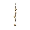 Royal Hampton 6 Heart Shape Iron Bells on 35 Inch Jute Hanging Rope, Antique Gold Wall Decor - 2 of 4