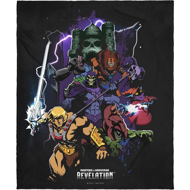 He-Man Masters of the Universe Revelation Poster Super Soft And Cuddly Plush Fleece Throw Blanket Black, 1 of 4
