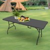 SKONYON 6ft Folding Table Portable Rectangle Fold-in-Half Table - 2 of 4