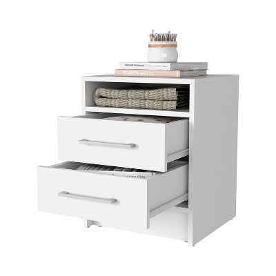 NicBex Nightstand with 2 Drawers, Bedside Table with 1 Shelf, Modern Night Stand for Bedroom Living Room