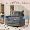 Swivel Barrel Chair, Mid Century Modern Chenille Armchair with Memory Foam, 360° Swivel, Side Storage Pockets, Comfortable Single Accent Chair - 2 of 4