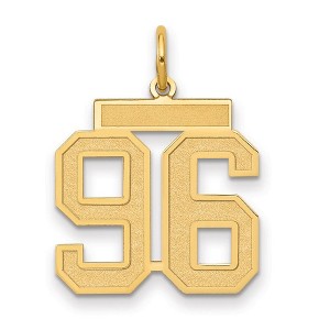 Black Bow Jewelry 14k Yellow Gold, Jersey Collection, Medium Number 96 Pendant - 1 of 3