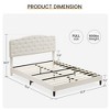 Bed Frame with Adjustable Button Tufted Headboard, Faux Leather Upholstered Platform Bed, Wooden Slats Support,No Box Spring Needed - 2 of 4