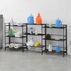 Breighton Home 32.5" Xtra Storage 3 Tier Wide Folding Metal Shelves with Set of 3 Extension Shelves in Black - 2 of 4