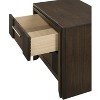 1pc Contemporary 2-Drawer Nightstand Rich Wood Finish Rustic Charm Polished Hardware Wooden Furniture Brown - 2 of 4