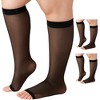Absolute Support Women’s Sheer Open Toe 20–30mmHg Graduated Compression Socks, Knee High, 3-Pack – Medical Support, Circulation, A215-3 - 2 of 4