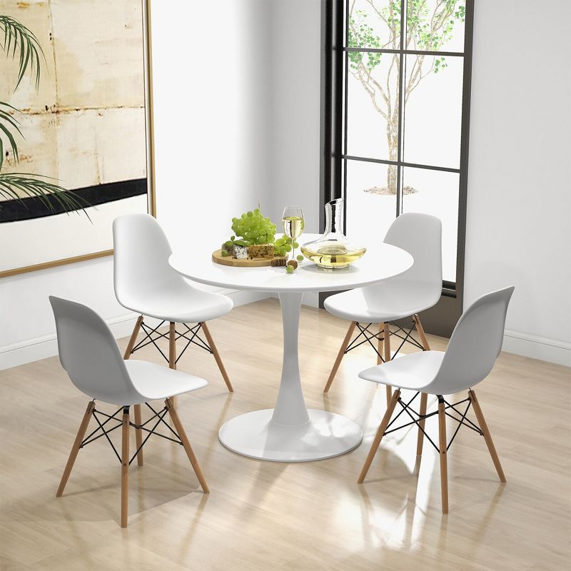 Tangkula 5 PCS Dining Set Modern Round Dining Table 4 Chairs for Small Space Kitchen, 2 of 9