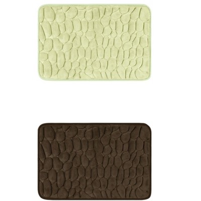 REGALWOVEN Memory Foam Non-Slip Water Absorbent Bathroom Mats 2 Pcs