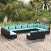 vidaXL Garden Lounge Set Black PE rattan, powder-coated steel, plastic - 2 of 4