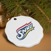 Southern New Hampshire University Primary Logo Porcelain Scalloped Holiday Christmas Tree Ornament  2.8" (7.1 cm) - 4 of 4