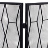 Contemporary Metal Geometric Fireplace Screen Black - Olivia & May: Iron Mesh, No Assembly Required - 3 of 4
