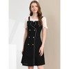 Allegra K Women's Contrast Button Decor Short Sleeve Chiffon Summer Dresses - 2 of 4