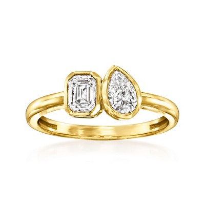 Ross-Simons 0.75 ct. t.w. Diamond Toi Et Moi Ring in 14kt Yellow Gold