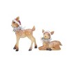 Transpac Brown Deer Figurines Set of 2 with Tinsel for Christmas Tabletop Decor Indoor Use Gift Giving and Hostess Gifts - 2 of 4