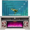 SinCiDo Fireplace TV Stand for 85" TV, w/ Sliding Barn Doors, Remote Control Adjustable 3D Fireworks and LED Lamp, w/ 42" Electric Fireplace TV Stand - 3 of 4