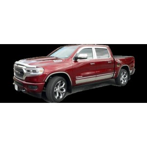 QAA is Compatible with 2019-2020 RAM Trucks RAM 1500 Laramie, Laramie Longhorn ONLY 4 Piece Stainless Wheel Well Accent Trim - 1 of 4