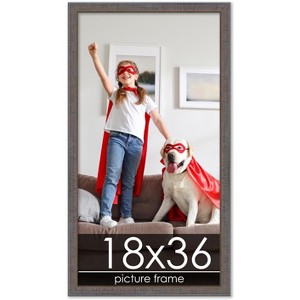 PosterPalooza | Panoramic Textured Grey Picture Frame - UV Acrylic, Foam Board Backing, Hanging Hardware - 1 of 4