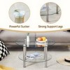 GlasFlength Double Layer Coffee Table with Round Tempered Glass Top, Modern Design, Suitable for Living Room, Patio, Silver, 27.5" * 27.5" * 16.5" - 3 of 4