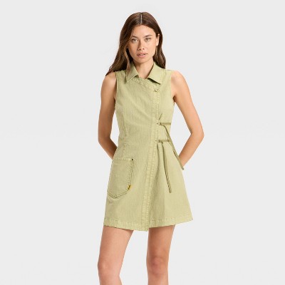 Women's Mini Wrap Dress - Wild Fable™ Olive Green