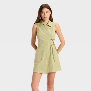 Women's Mini Wrap Dress - Wild Fable™ Olive Green - 1 of 3