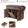 Kitchen Island with Trash Can Storage Cabinet & Adjustable Shelf, Rolling Kitchen Cart with Drop Leaf, Towel Rack and Drawer - ModernLuxe - 4 of 4