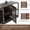 Farmhouse TV Stand for 75 inch TV, Entertainment Center with Storage Cabinet, Industrial TV Console Cabinet with Mesh Doors for Living Room - 3 of 4