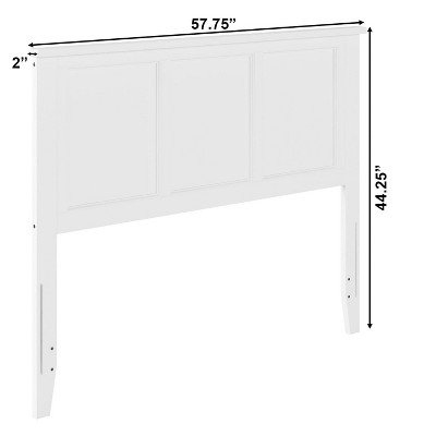 Madison Full White Wood Panel Headboard with USB Charging Station
