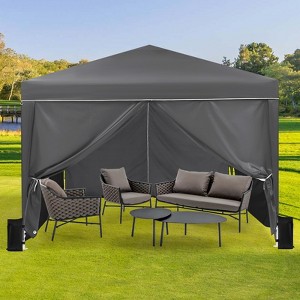 10x10 Pop Up Canopy with 4 Sidewalls, Outdoor Portable Instant Canopy Tent, Waterproof Pop Up Tent, Versatile Gazebo for Camping, Outdoor Parties - 1 of 4