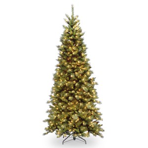 Prelit Slim Tiffany Fir Artificial Christmas Tree Clear Lights - National Tree Company - 1 of 4