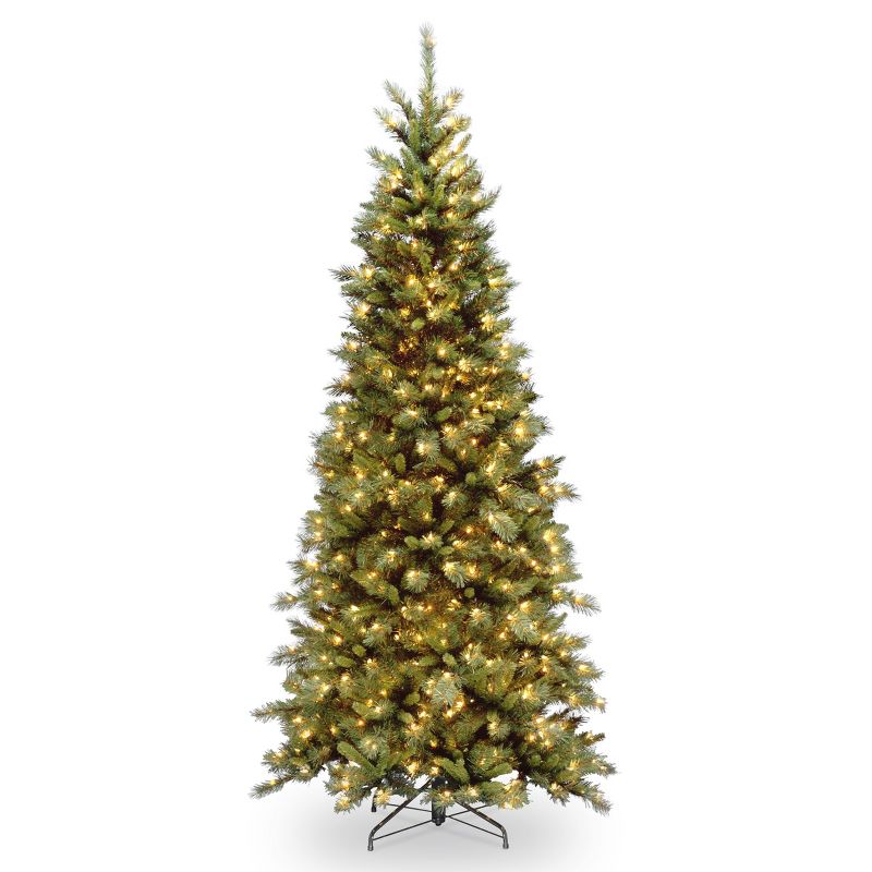 6.5' Pre-lit Slim Tiffany Fir Artificial Christmas Tree Clear Lights - National Tree Company, 1 of 6