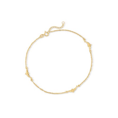Ross-Simons 14kt Yellow Gold Dolphin Anklet Size 9