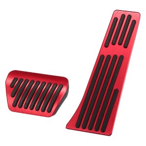 Unique Bargains Red Brake and Gas Accelerator Pedal Covers Kit Anti Slip No Drilling Aluminum Alloy Foot Pedal Pads for BMW X3 X4 X5 X6 X7 - 1 of 4