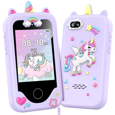 Kids Smart Phone Toy for Girls Age 3-10 - Learning Play Phone with Dual Camera, Games & Music - Toddler Birthday & Christmas Gift Purple
