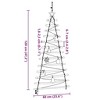 vidaXL Christmas Tree with 50 LEDs Natural 47.2" Solid Ash wood - 4 of 4