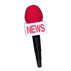 Underwraps Costumes News Reporter Microphone 10 Inch Adult Costume Accessory - 1 of 4