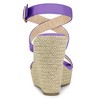 Allegra K Women's Back to College Slingback Crisscross Espadrille Wedges Heel Sandals - 3 of 4