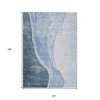 Navy Blue And Sky Blue Abstract Washable Indoor Outdoor Area Rug - 3 of 4