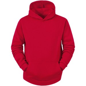 Lars Amadeus Men's Pullover Solid Long Sleeves Hooded Sweatshirts with Pocket - 1 of 4