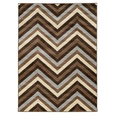 2'x3' Roma Chevron Accent Rug Chocolate/Beige - Linon